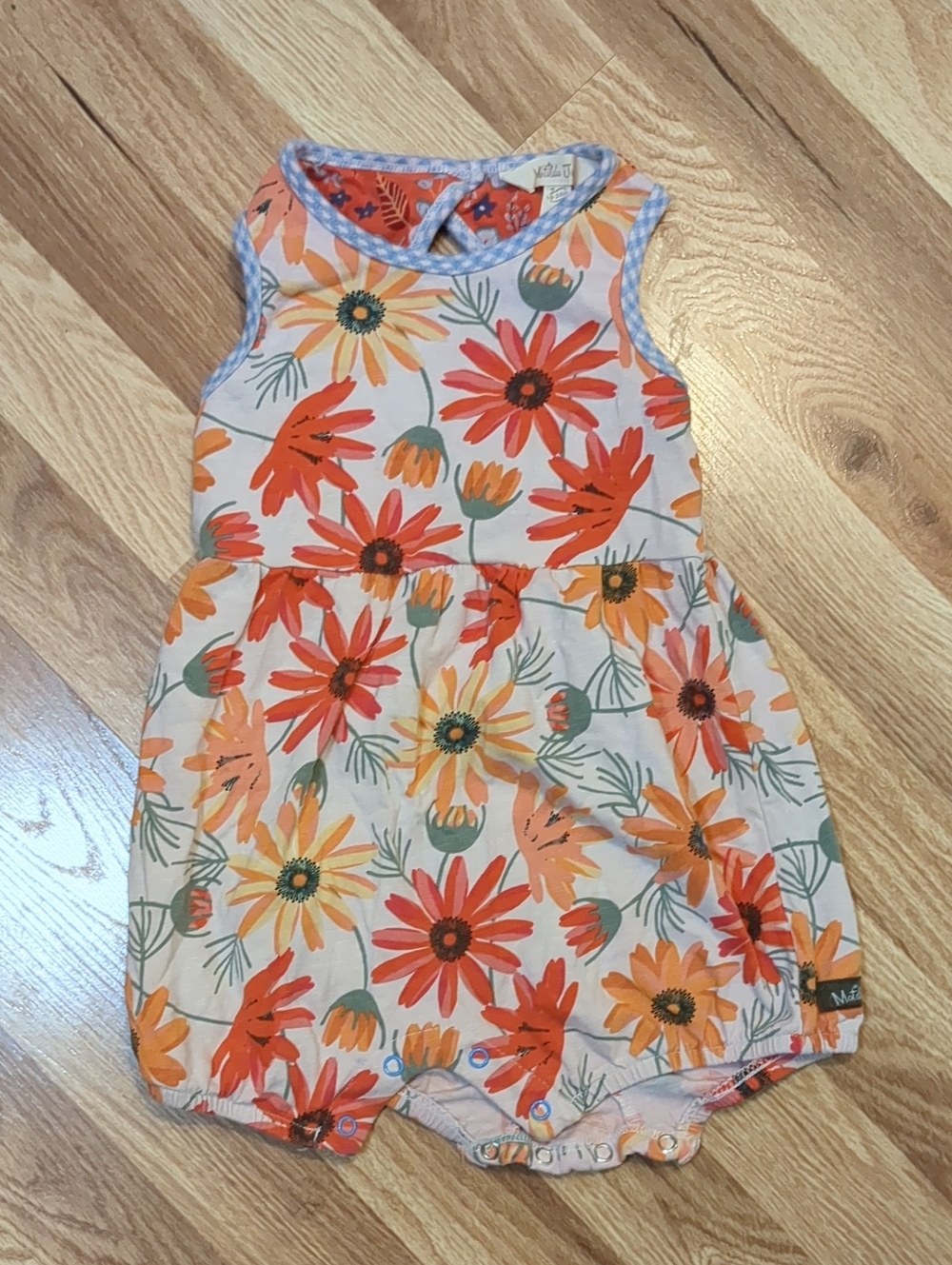 Floral Orange & Yellow Baby Romper - 18-24 Mo